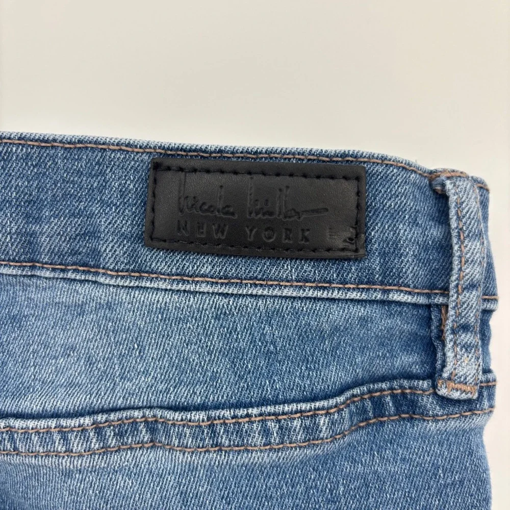 Nicole Miller Soho Jeans Women 8 Blue Distressed‎ High Rise Ankle Skinny Boho